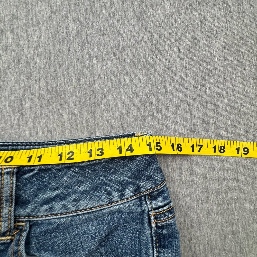 American Eagle Artist Flare Low Rise Jeans Blue Super Stretch Sz 8 30x31 Western - Picture 12 of 16